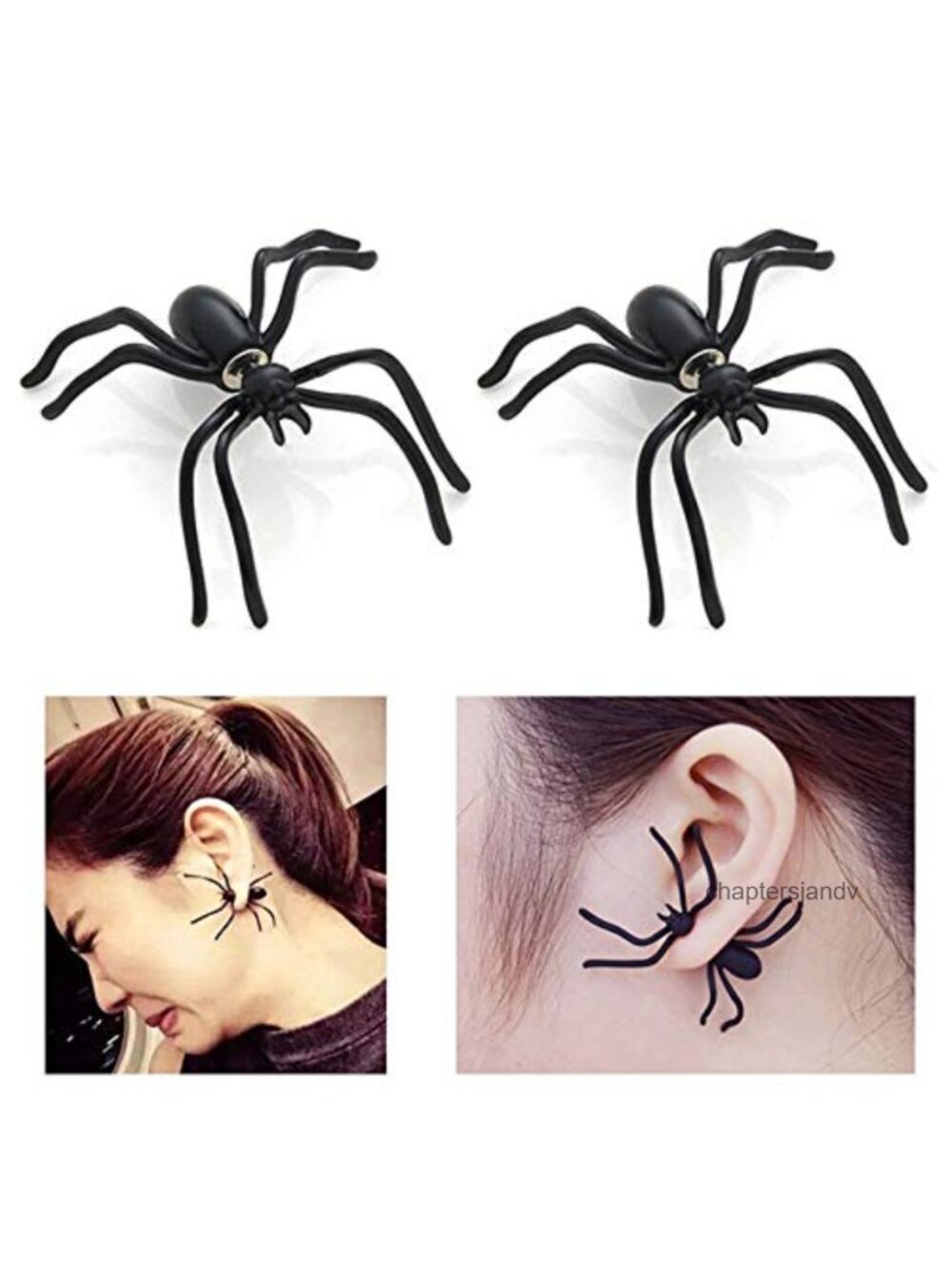 Spider Stud Earrings Stainless Steel Halloween Cosplay